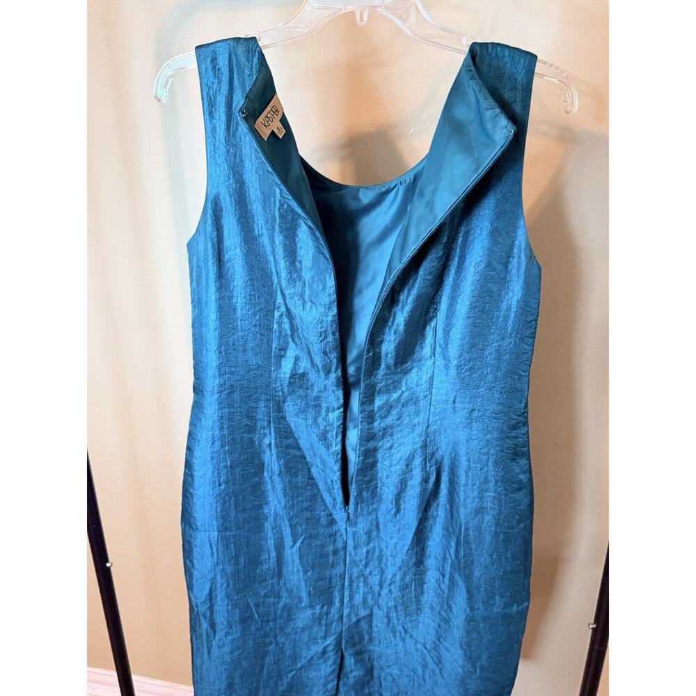 Kasper Peacock Sleeveless Dress with Beaded Top and Jacket Size 8 - Picture 7 of 11
